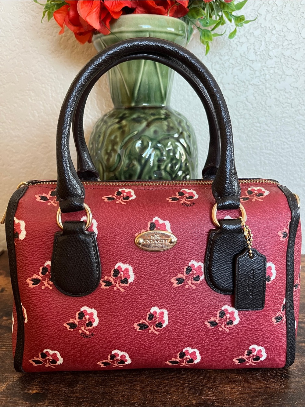 🌹Coach Bramble Rose Mini Bennett Berry Satchel Crossbody MINT COND!